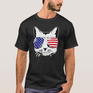 T-shirt Chat du 4 juillet Patriote Merica Chat du 4 juille