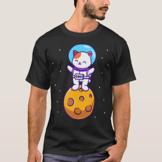 T-shirt Chat Du Cupide Astronaut Sur La Lune