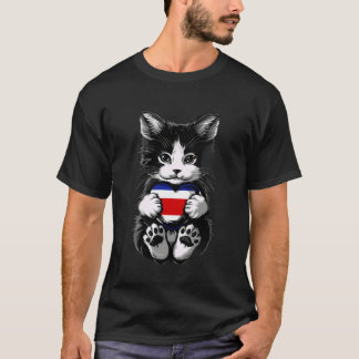 T-shirt Chat du drapeau costa ricain Cœur Costa Rica Fiert