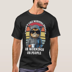 T-shirt Chat du matin boit des citations de café chats 3