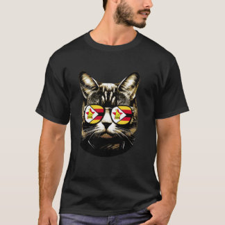 T-shirt Chat du Zimbabwe avec des chats du drapeau zimbabw