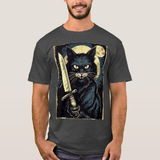 T-shirt chat effrayant