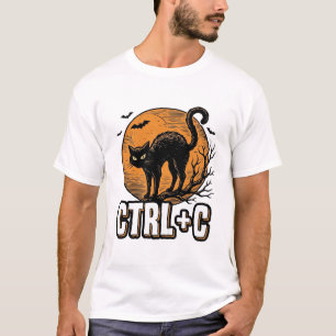 T-shirt Chat effrayant CTRL C Conception vectorielle Hallo