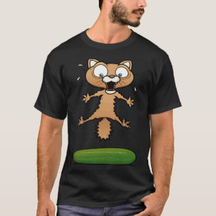 T-shirt Chat effrayé par le concombre Chaton