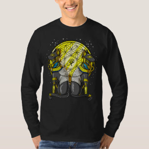 T-shirt Chat égyptien Déesse Bastet Ankh Géométrie Sacrée