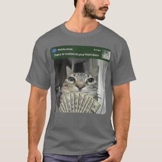 T-shirt Chat en anneau avec des amis de mème de mouvement