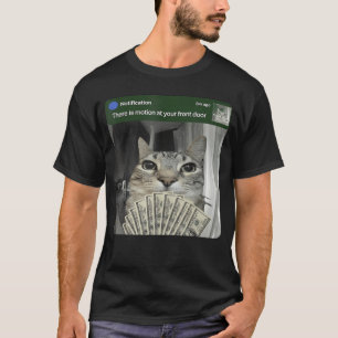 T-shirt Chat en anneau avec garçon de mème en mouvement