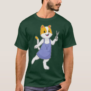 T-shirt Chat En Coiffure Styliste Avec Ciseaux