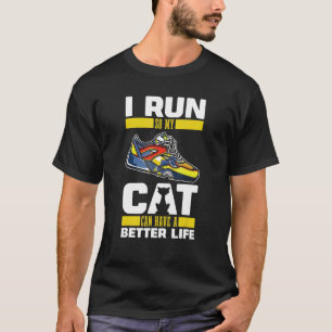 T-shirt Chat en course Jogging Joggeur Coureur
