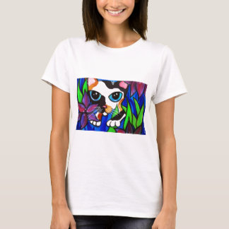 T-shirt Chat en fleurs