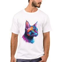 Chat en néon électrique - Artsy Colorful Portrait 