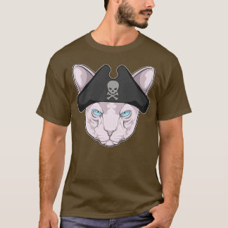 T-shirt Chat en pirate avec casquette pirate