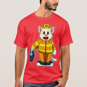 T-shirt Chat en pompier avec seau d'eau