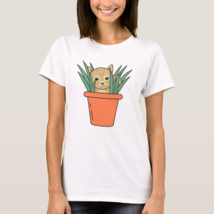 T-shirt Chat En Pot Fleur Drôle Kitten En Plante