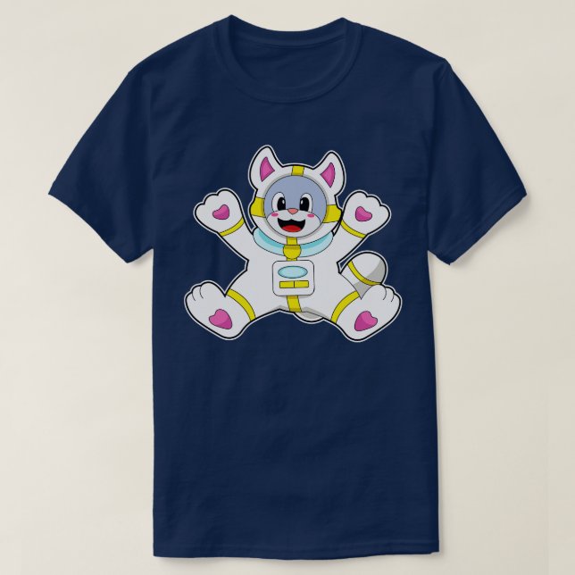 T-shirt Chat En Tant Qu'Astronaute En Costume (Design devant)