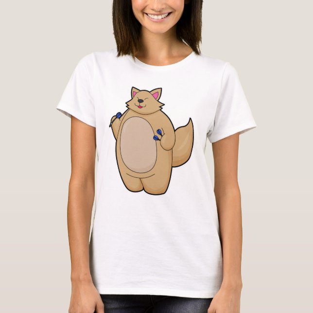 T-shirt Chat en tant que joueur de fléchettes (Devant)