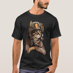 T-shirt Chat en tant que pilote Chat Pilote Chat Kitty col
