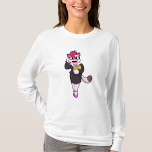 T-shirt Chat en tant que secrétaire avec Bloc-notes
