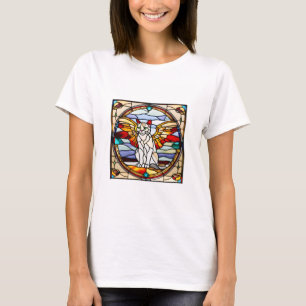 T-shirt Chat en verre tendu