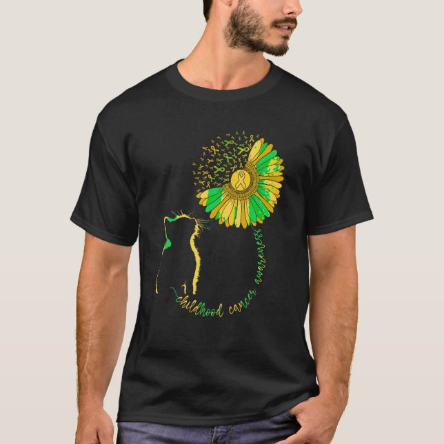 T-shirt Chat Enfance Mois de sensibilisation au cancer Rub (Devant)