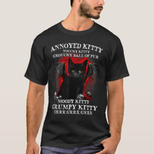 T-shirt Chat ennuyé Kitty touchy Chat boule grincheuse