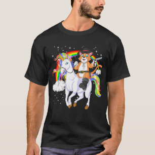 T-shirt chat équitation licorne