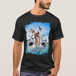 T-shirt Chat équitation Shark Beach Océan Chats Sharks Sun