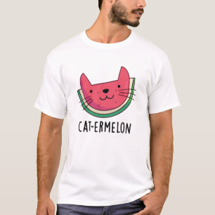 T-shirt Chat-Ermelon Funny Chat Watermelon Pun