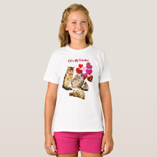 T-shirt Chat est ma Saint Valentin balayer le coeur Élégan
