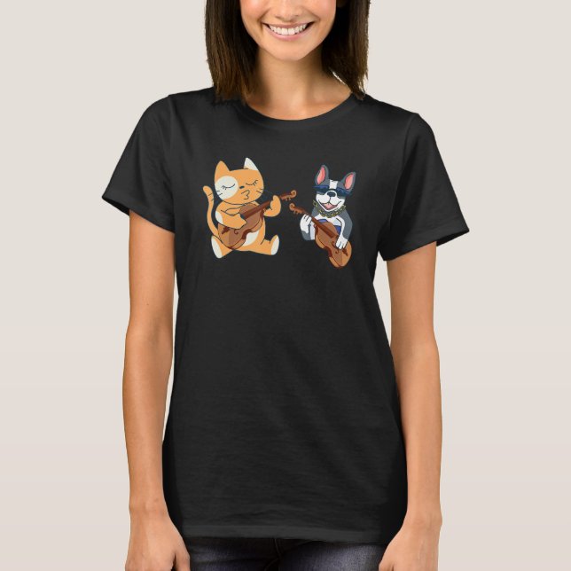 T-shirt Chat Et Chien Animal Double Baid Joueurs Double B (Devant)