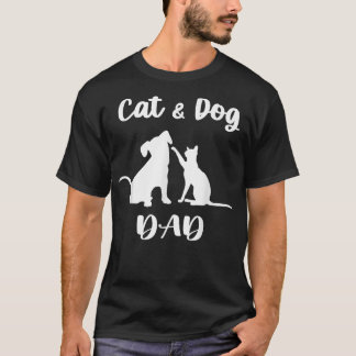 T-shirt Chat et chien Papa Animaux Animaux Adulte Chiot po