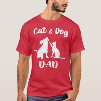 T-shirt Chat et chien Papa Animaux Animaux Adulte Chiot po