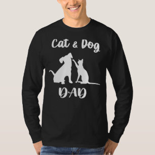 T-shirt Chat et Chien Papa Chemise Animaux Animaux Amoureu
