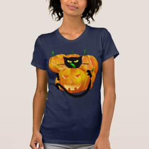 T-shirt Chat et citrouilles de *Black