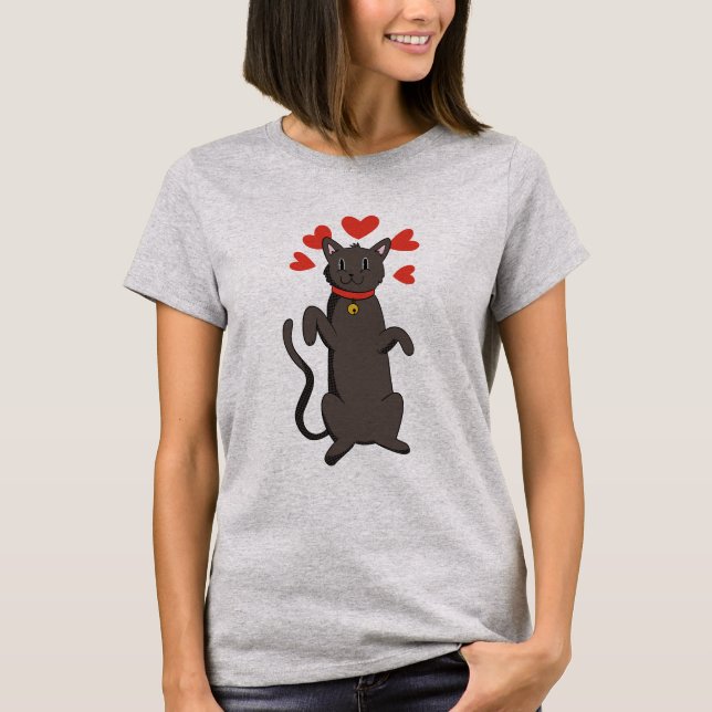 T-shirt Chat et Coeurs (Devant)