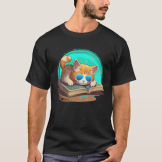 T-shirt Chat  et Livre Bookworm  Livres et amateurs de cha