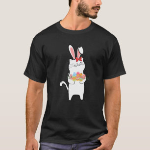 T-shirt Chat Et Oeufs De Lapin Jour De Pâques 2022 Drôle K