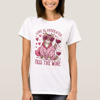 T-shirt Chat et vin Valentine