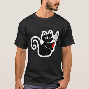 T-shirt Chat Évile Drôle avec Couteau – Conception d'Humou