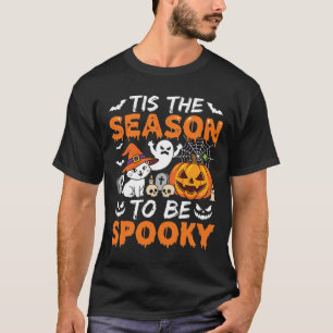T-shirt Chat Fantôme Citrouille Saison Effrayante Hallowee