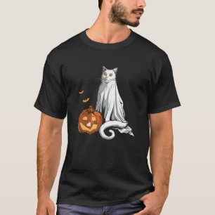 T-shirt Chat fantôme drap Boo citrouille costume drôle d'H