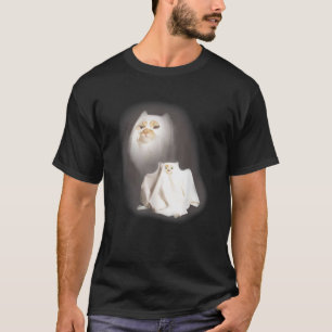 T-shirt Chat fantôme drôle de chat sorcier mignon kitty bi
