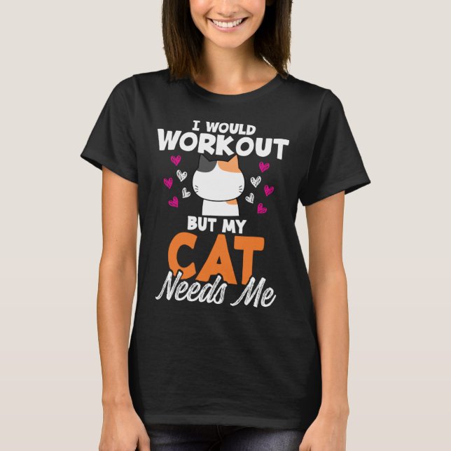 T-shirt Chat Ferait de l'Entraînement Mais Exercice pour D (Devant)
