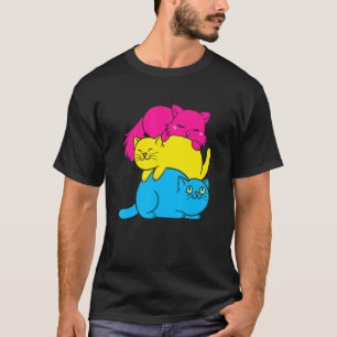 T-shirt Chat Fierté LGBTQ Pan Pile de Chats Mignons