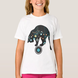 T-shirt Chat Fleurs Whimsical