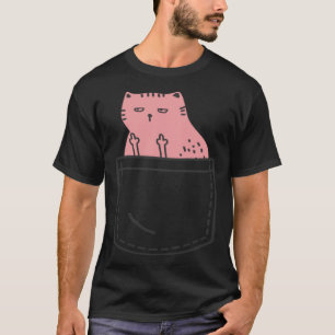 T-shirt Chat Fliding Off Rude Animal Moyen Doigt Vilain C