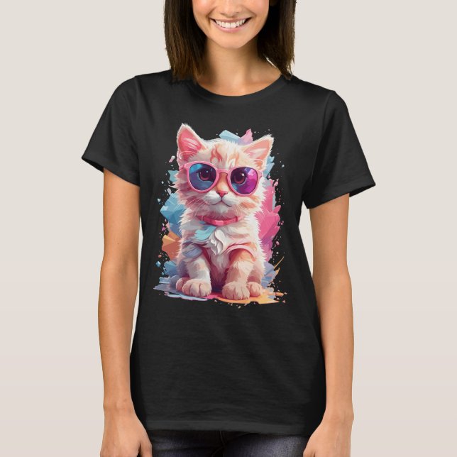 T-shirt Chat floral (Devant)