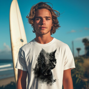 T-shirt Chat & Forêt Double exposition