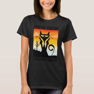 T-shirt Chat Fou Pew Madafakas Pour Chat Chat Vintage
