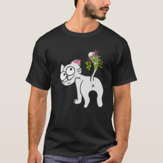 T-shirt Chat Funny-Christmas - Baise My-Butt-Mistletoe